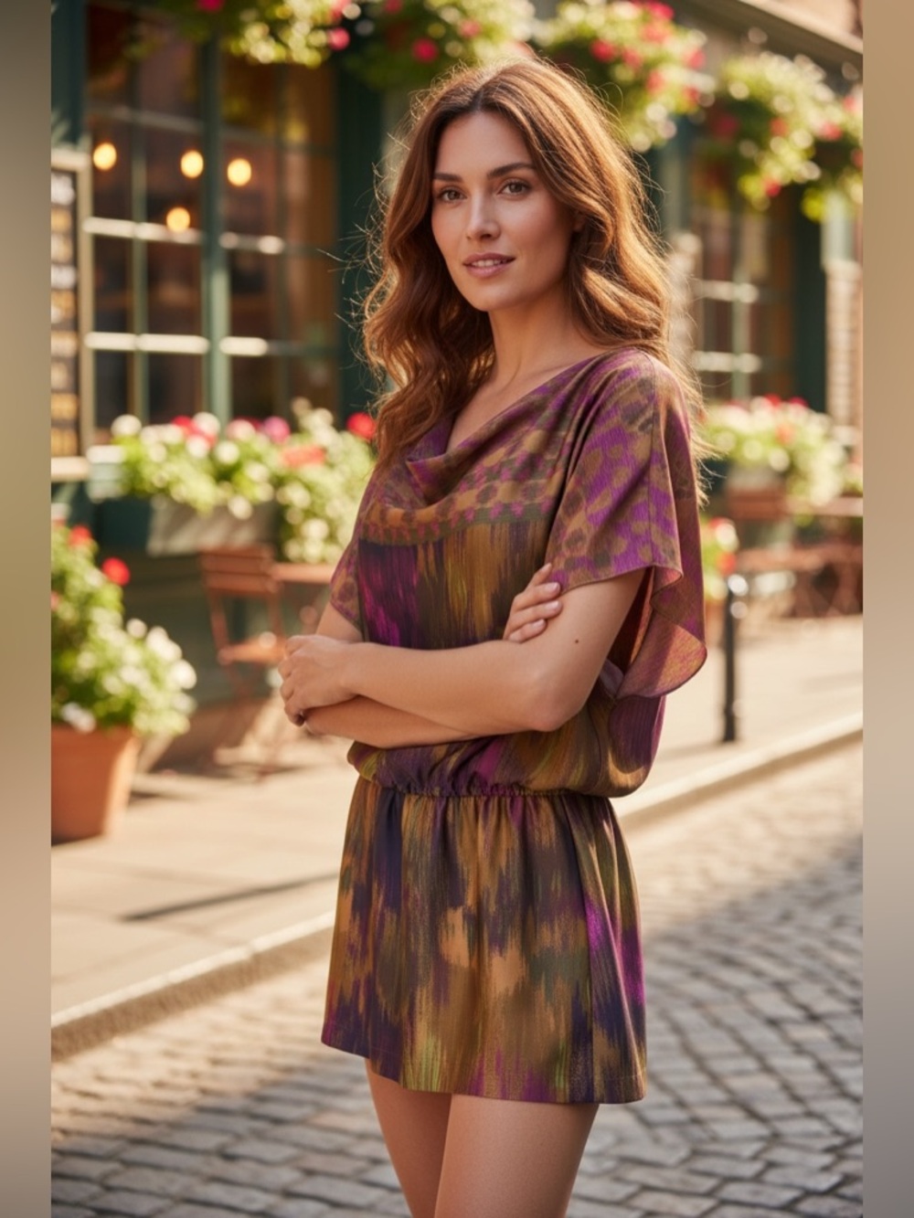 Karen Zambos Vintage
Couture Abstract Ikat Silk
Tunic Mini Dress